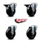 Service Caster 4'' Hard Rubber Wheel Swivel Bolt Hole Caster Set with 2 Posi Lock Brakes, 4PK SCC-BH20S414-HRS-PLB-2-S-2 - alternate 3